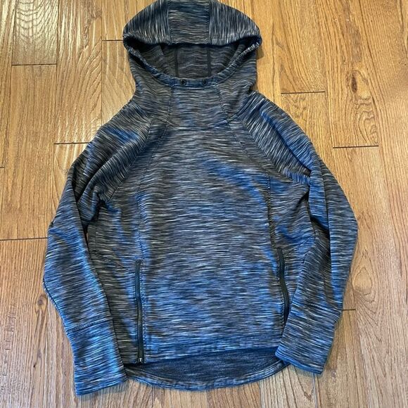 Athleta grey hooded pullover with zipper detail - Picture 1 of 6